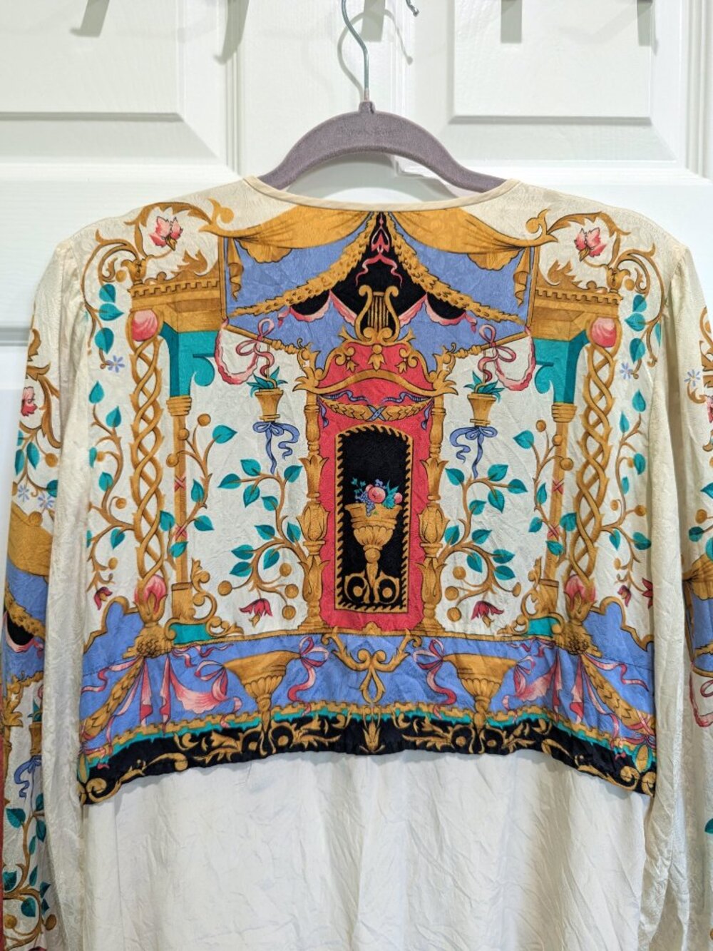 Vintage Adrianna Papell Scarf Print Silk Blouse - Picture 5 of 7